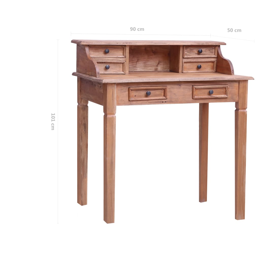 Pisaći stol s ladicama 90 x 50 x 101 cm masivno drvo mahagonija