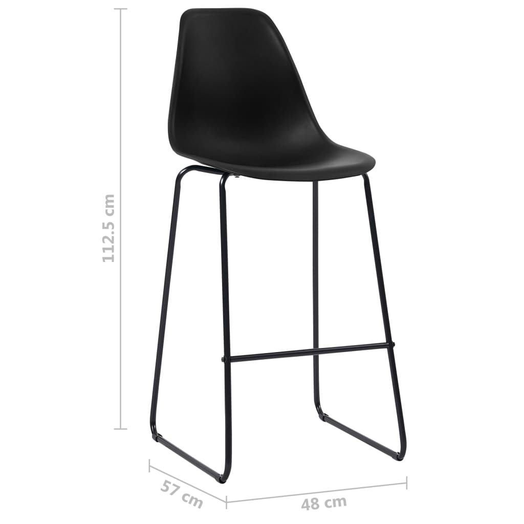 Barske stolice 2 kom crne plastične