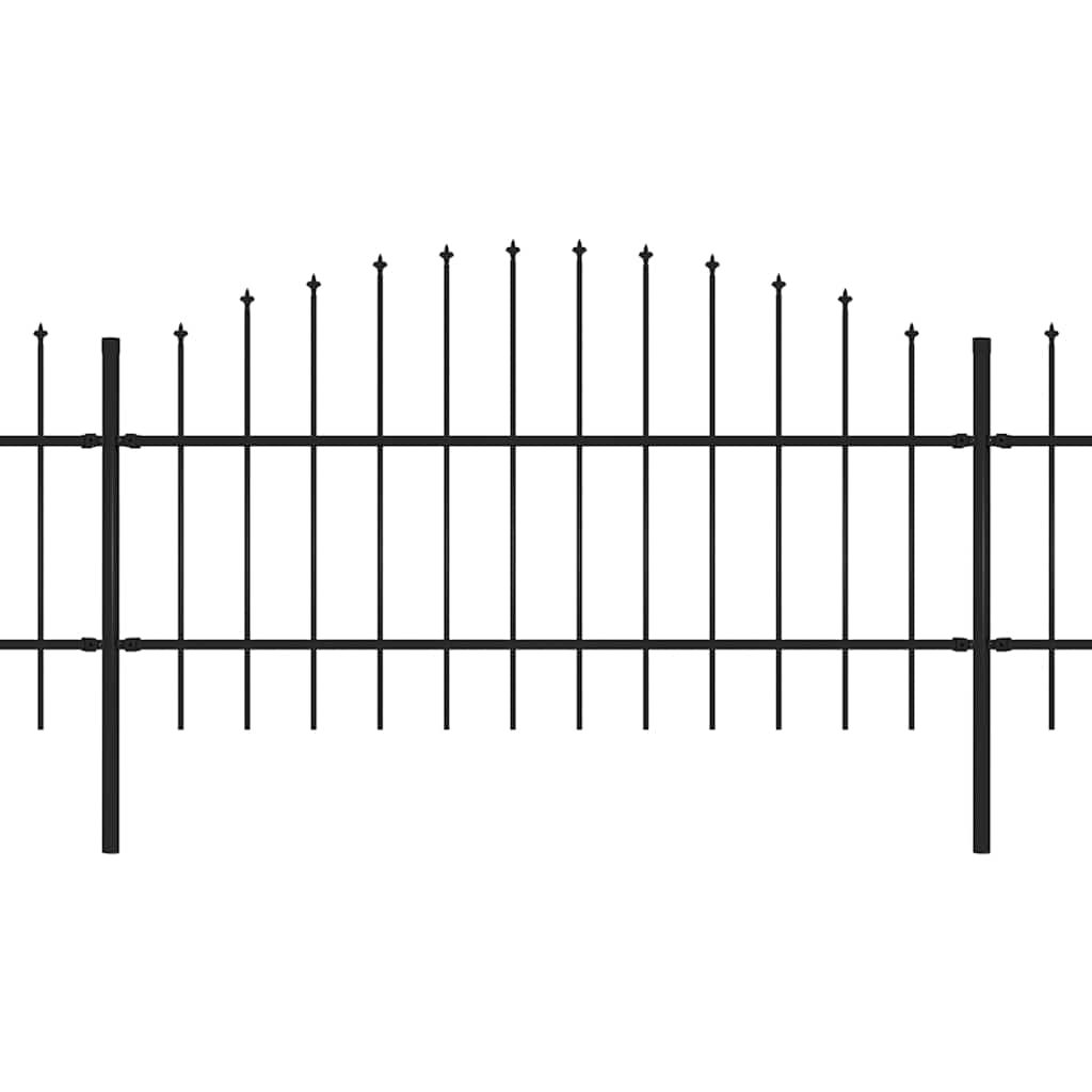 Vrtna ograda s vrhom koplja Čelik 1781,5 x 100 cm Crna
