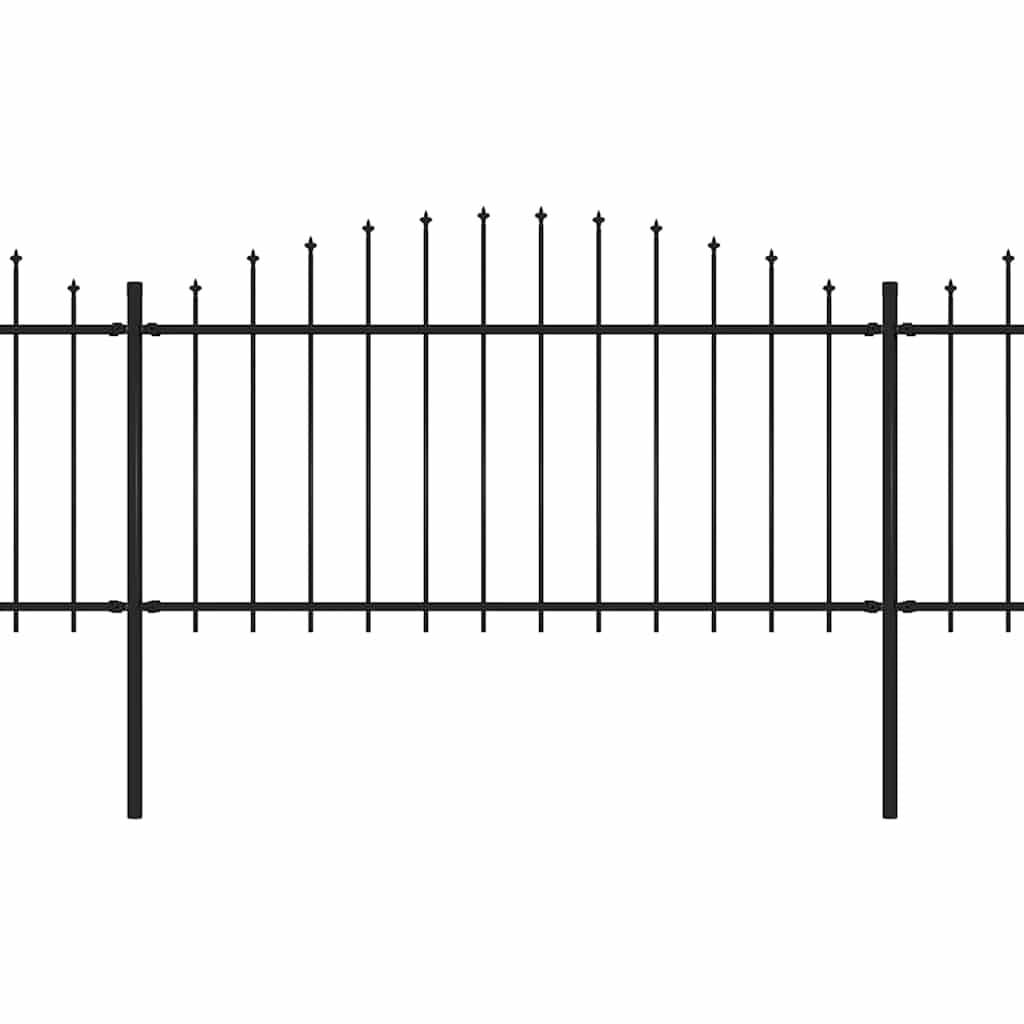 Vrtna ograda s vrhom koplja Čelik 1426x150 cm Crna
