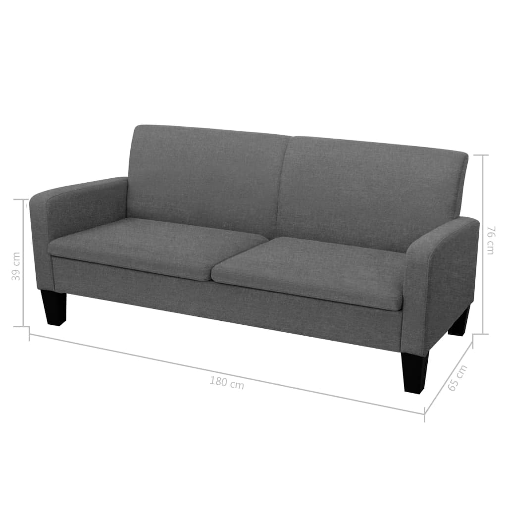 2-dijelni set sofa od tkanina tamnosivi