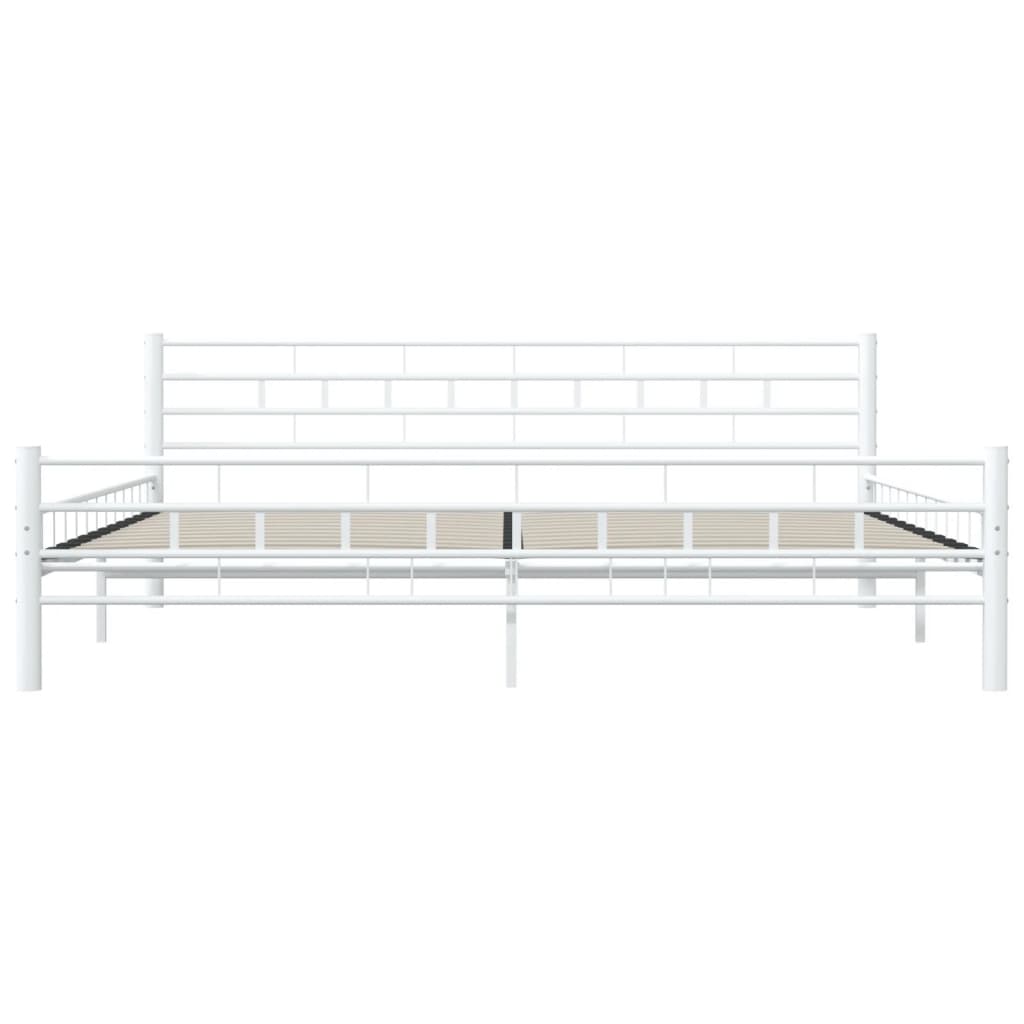 Okvir za krevet bijeli metalni 200 x 200 cm