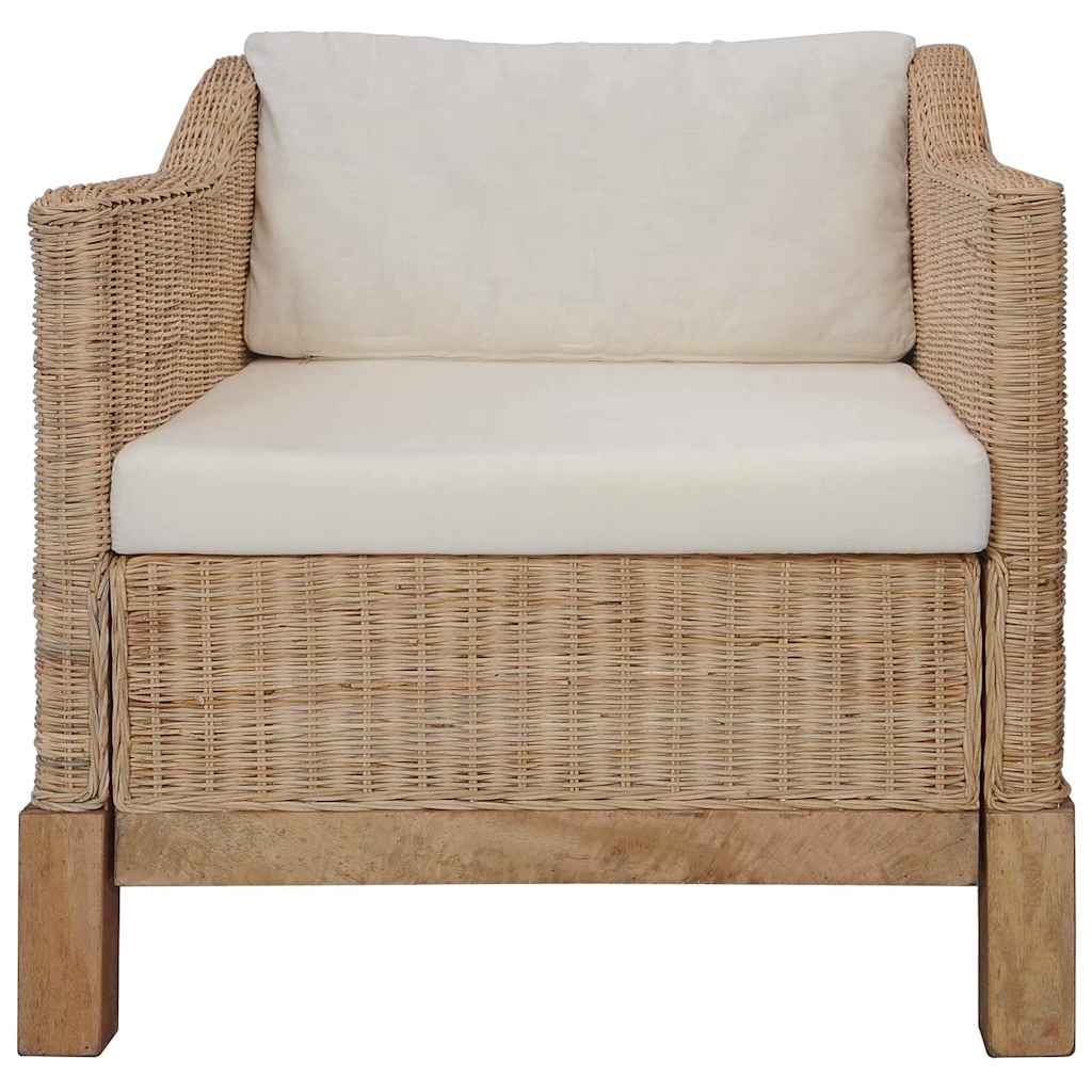 2-dijelni set sofa od prirodnog ratana s jastucima Smeđa
