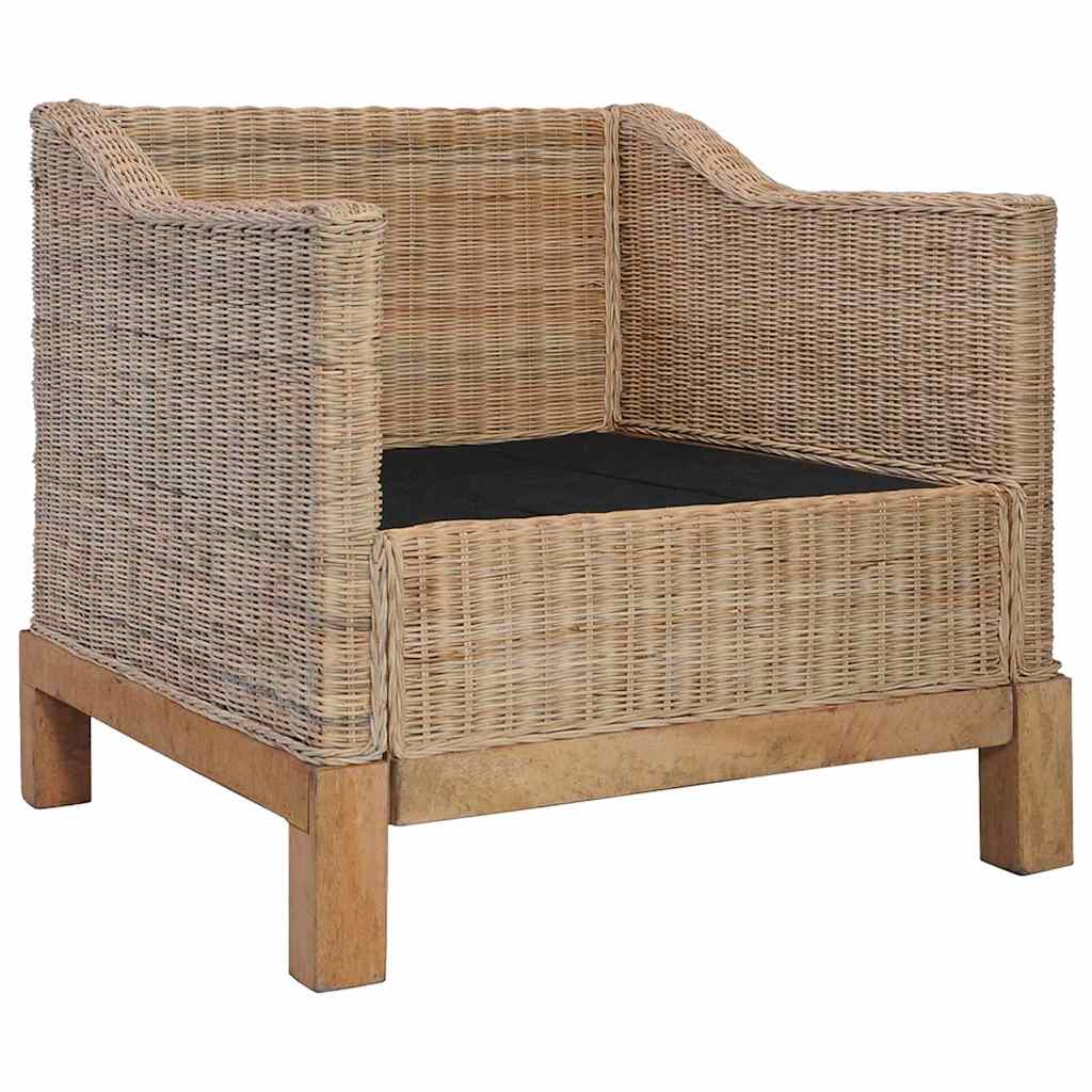 2-dijelni set sofa od prirodnog ratana s jastucima Smeđa