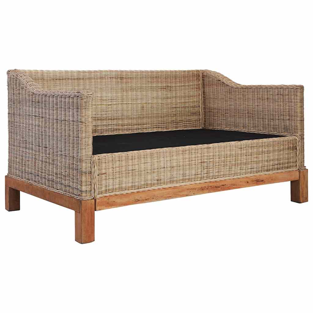 2-dijelni set sofa od prirodnog ratana s jastucima Smeđa