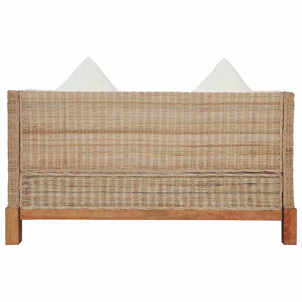 2-dijelni set sofa od prirodnog ratana s jastucima Smeđa