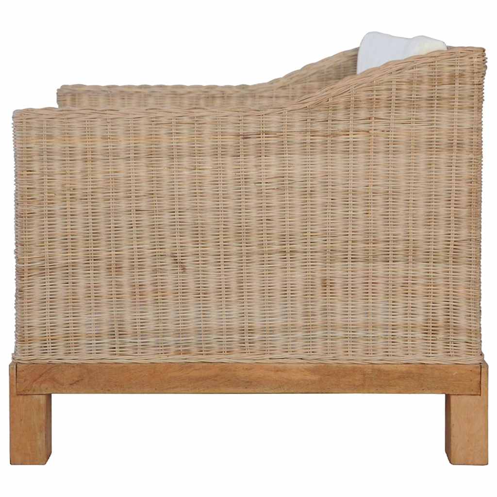 2-dijelni set sofa od prirodnog ratana s jastucima Smeđa