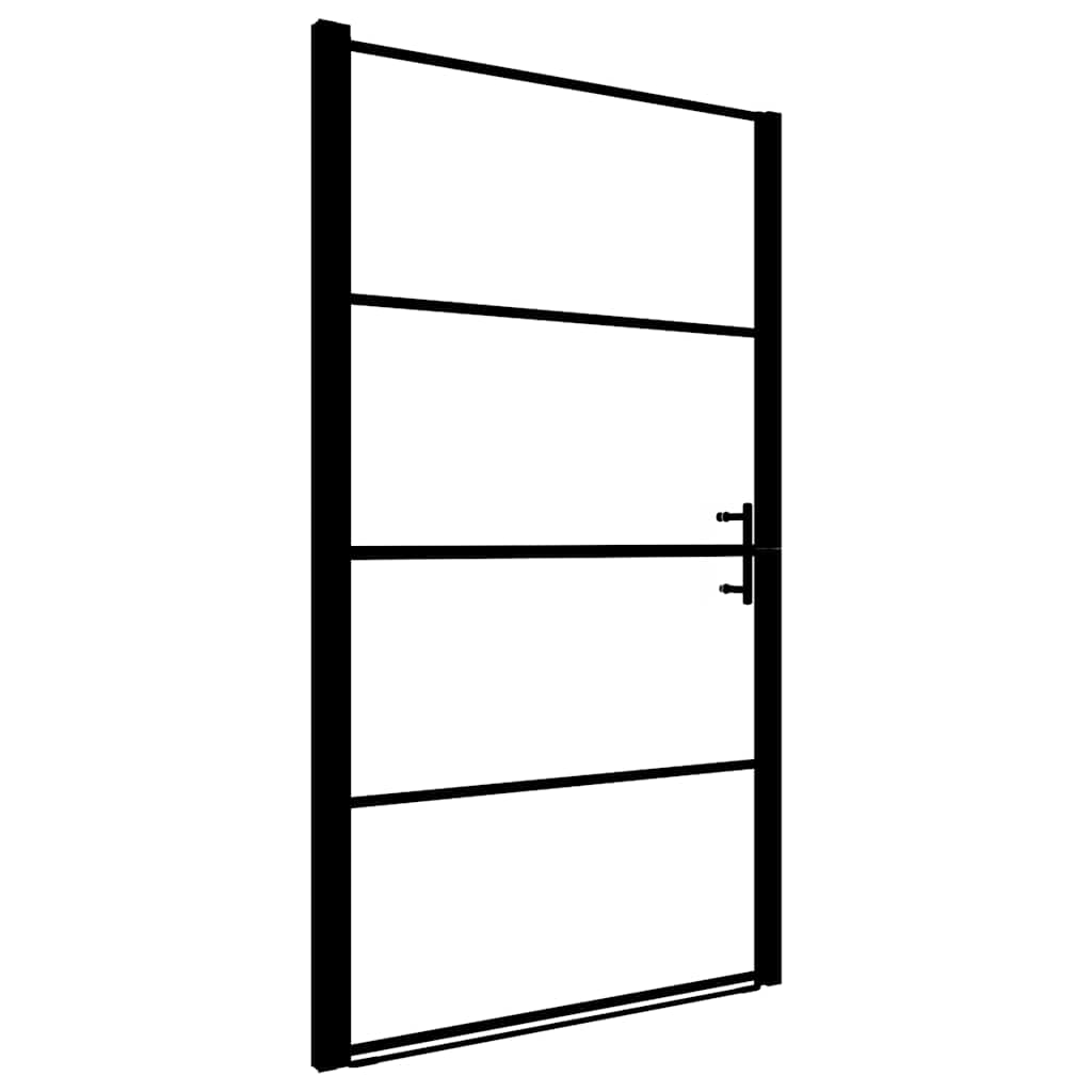 Vrata za tuš od kaljenog stakla 81 x 195 cm crna Srebrna