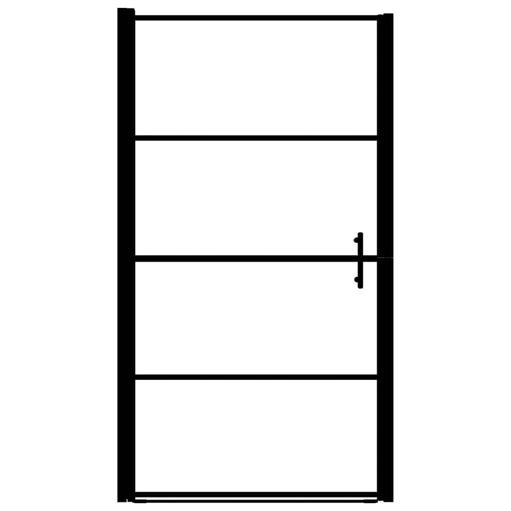 Vrata za tuš od kaljenog stakla 81 x 195 cm crna Srebrna