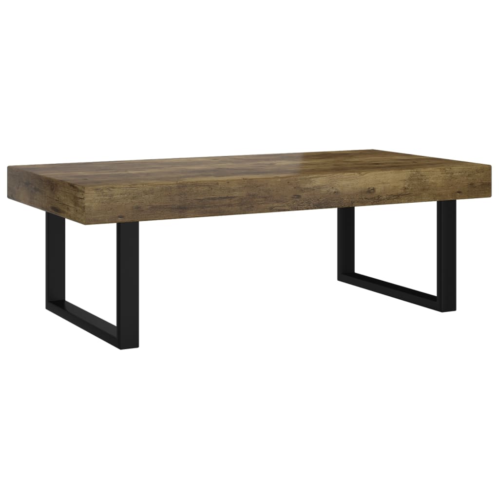 Stolić za kavu tamnosmeđi i crni 120 x 60 x 40 cm MDF i željezo