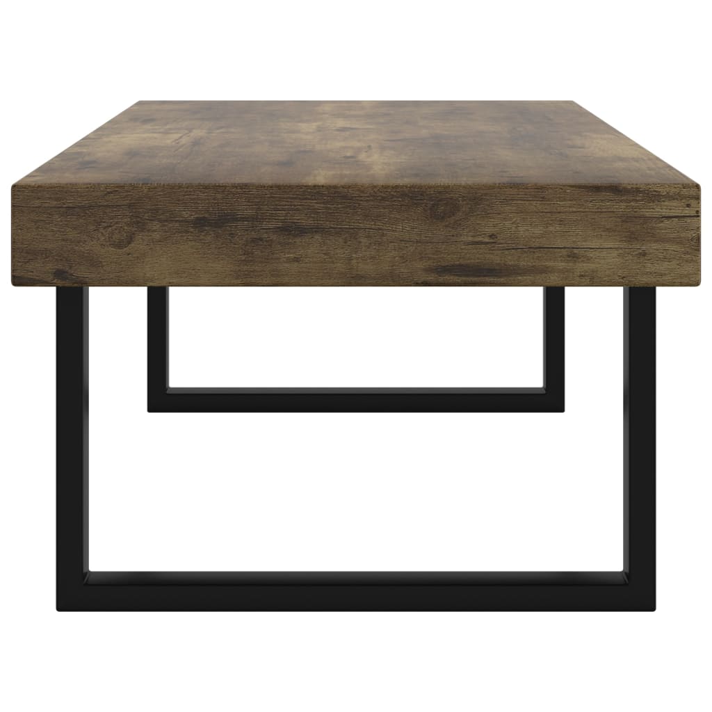 Stolić za kavu tamnosmeđi i crni 120 x 60 x 40 cm MDF i željezo