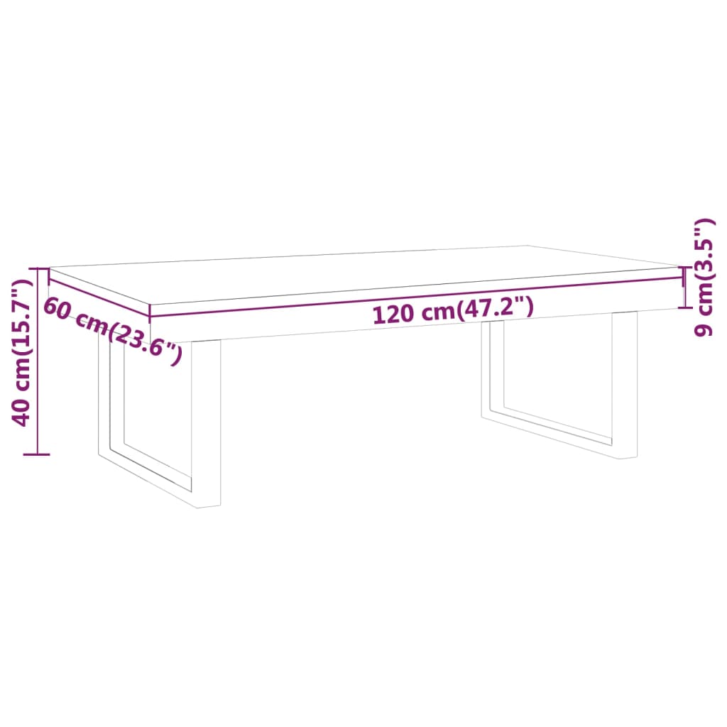 Stolić za kavu tamnosmeđi i crni 120 x 60 x 40 cm MDF i željezo