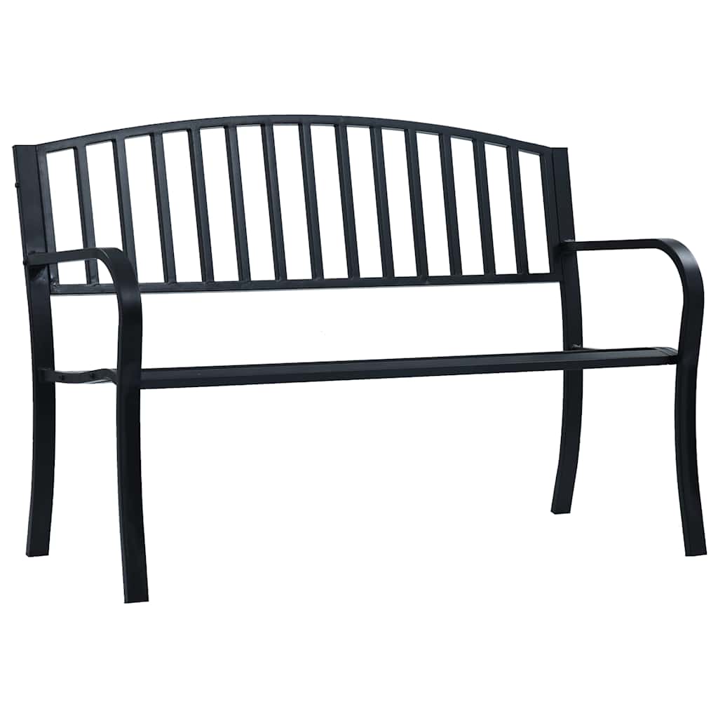Vrtna klupa 125 cm crna čelična