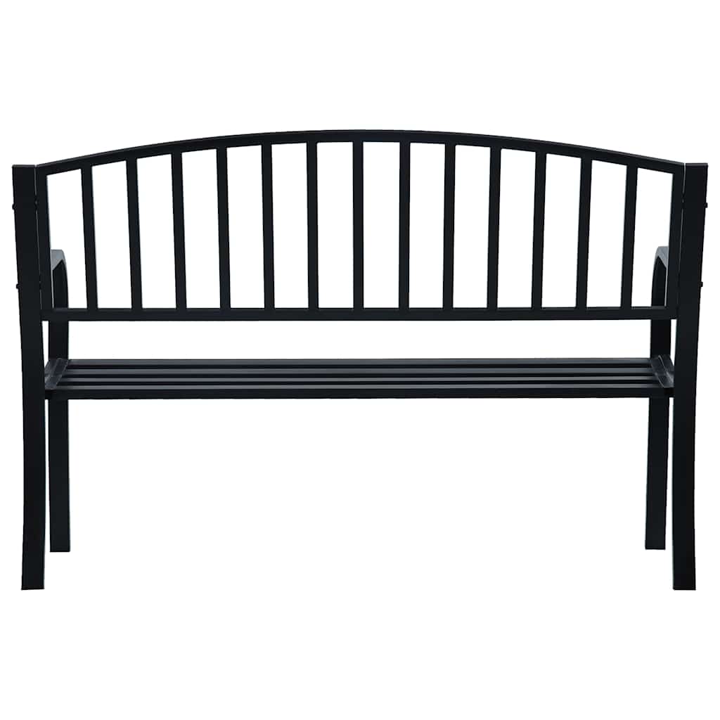 Vrtna klupa 125 cm crna čelična