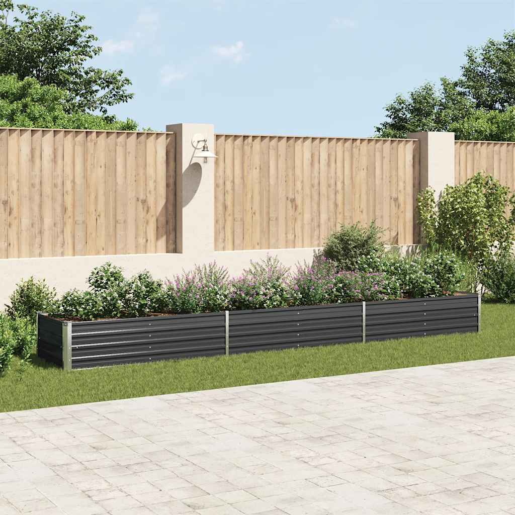 Povišena vrtna gredica pocinčani čelik 480x80x45 cm antracit