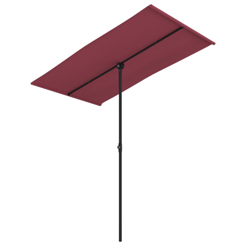Vrtni suncobran s aluminijskim stupom 180 x 110 cm bordo