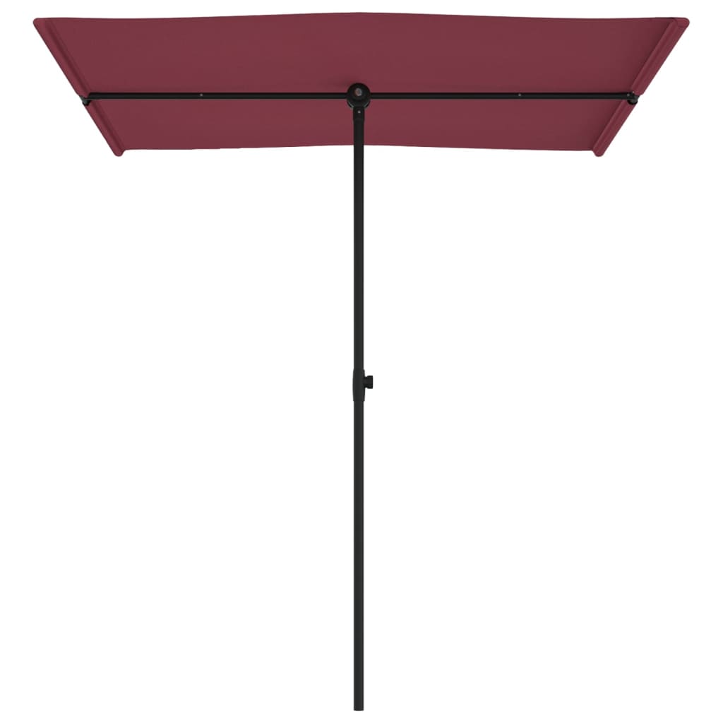 Vrtni suncobran s aluminijskim stupom 180 x 110 cm bordo
