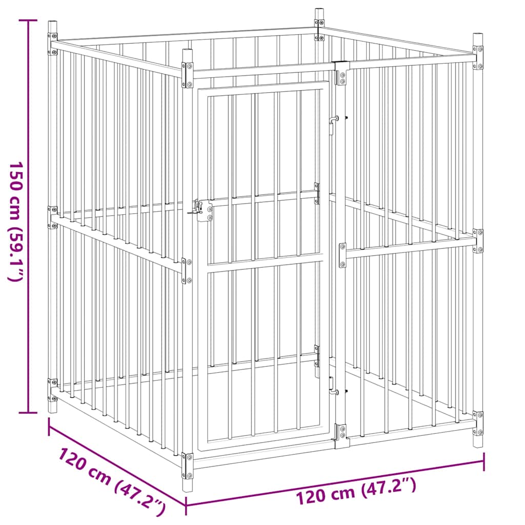 Vanjski kavez za pse 120 x 120 x 150 cm