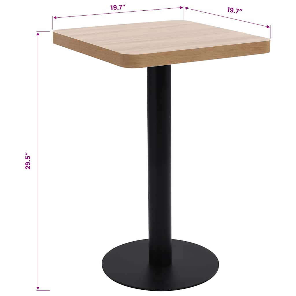Bistro stol svjetlosmeđi 50 x 50 cm MDF