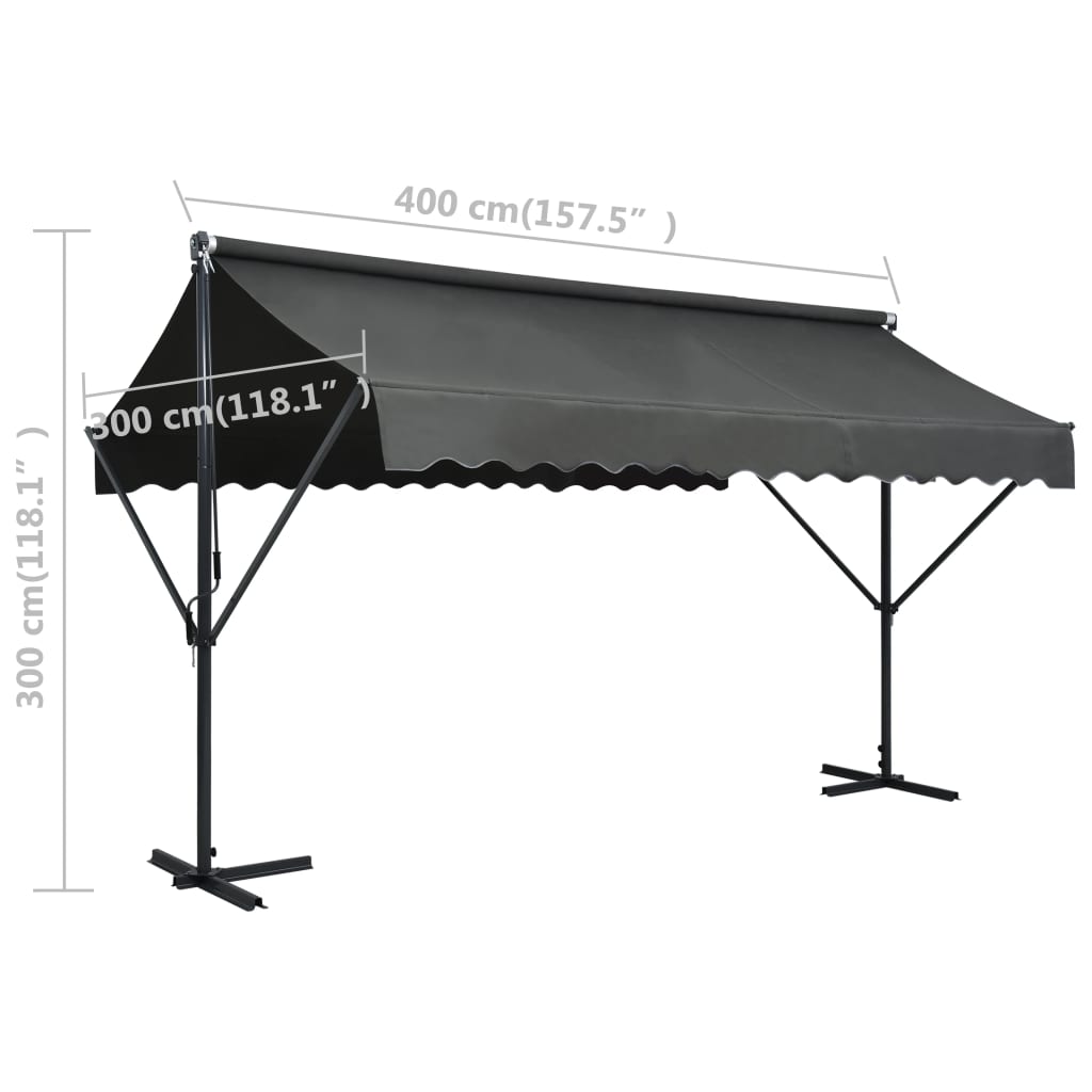 Samostojeća tenda 400 x 300 cm antracit