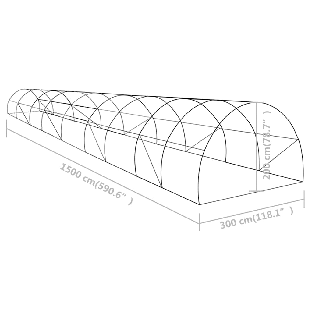 Plastenik 45 m² 15 x 3 x 2 m