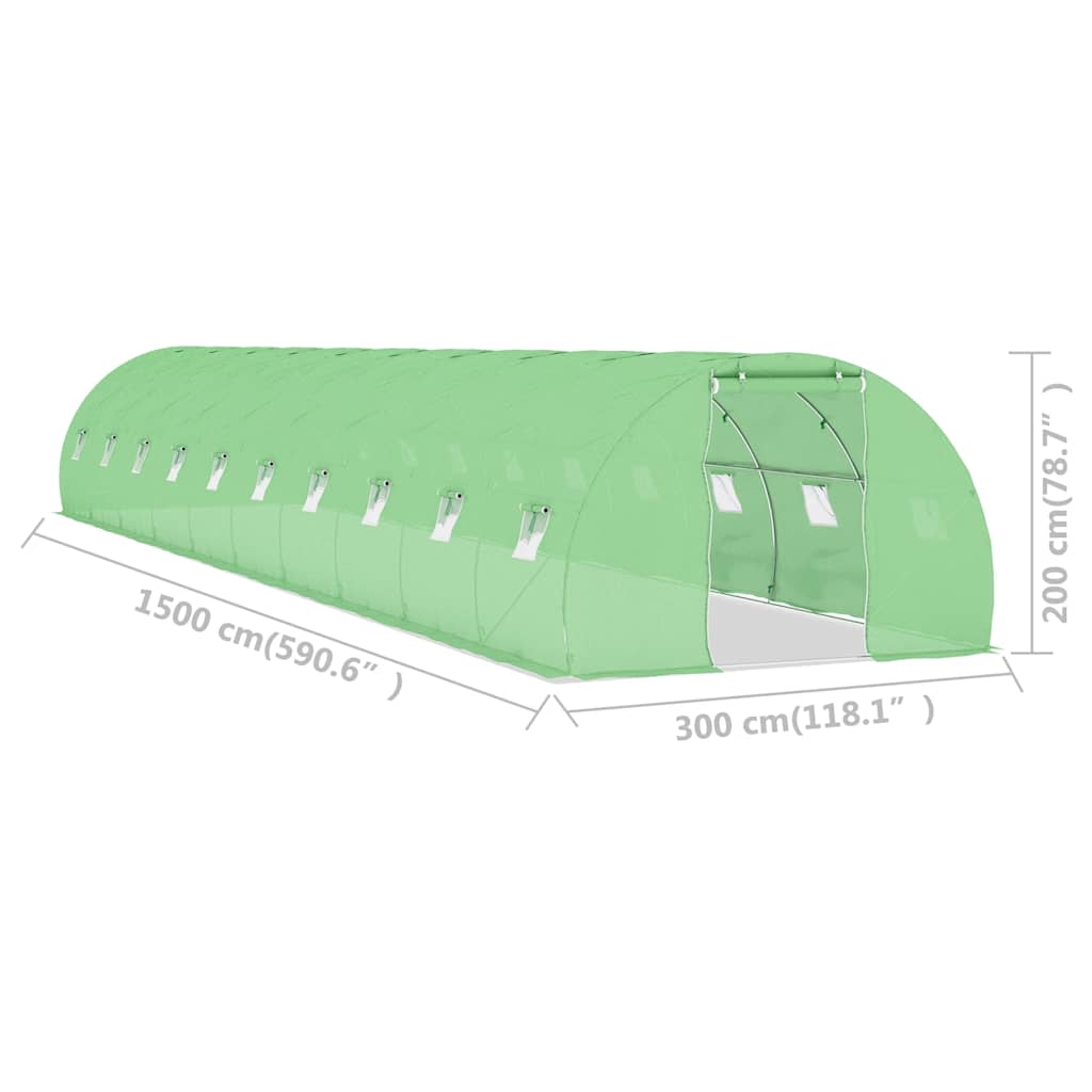 Plastenik 45 m² 15 x 3 x 2 m