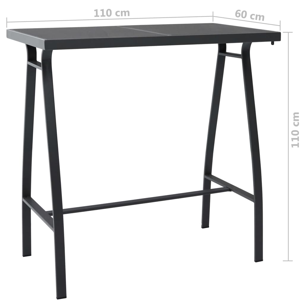Vrtni barski stol crni 110 x 60 x 110 cm od kaljenog stakla
