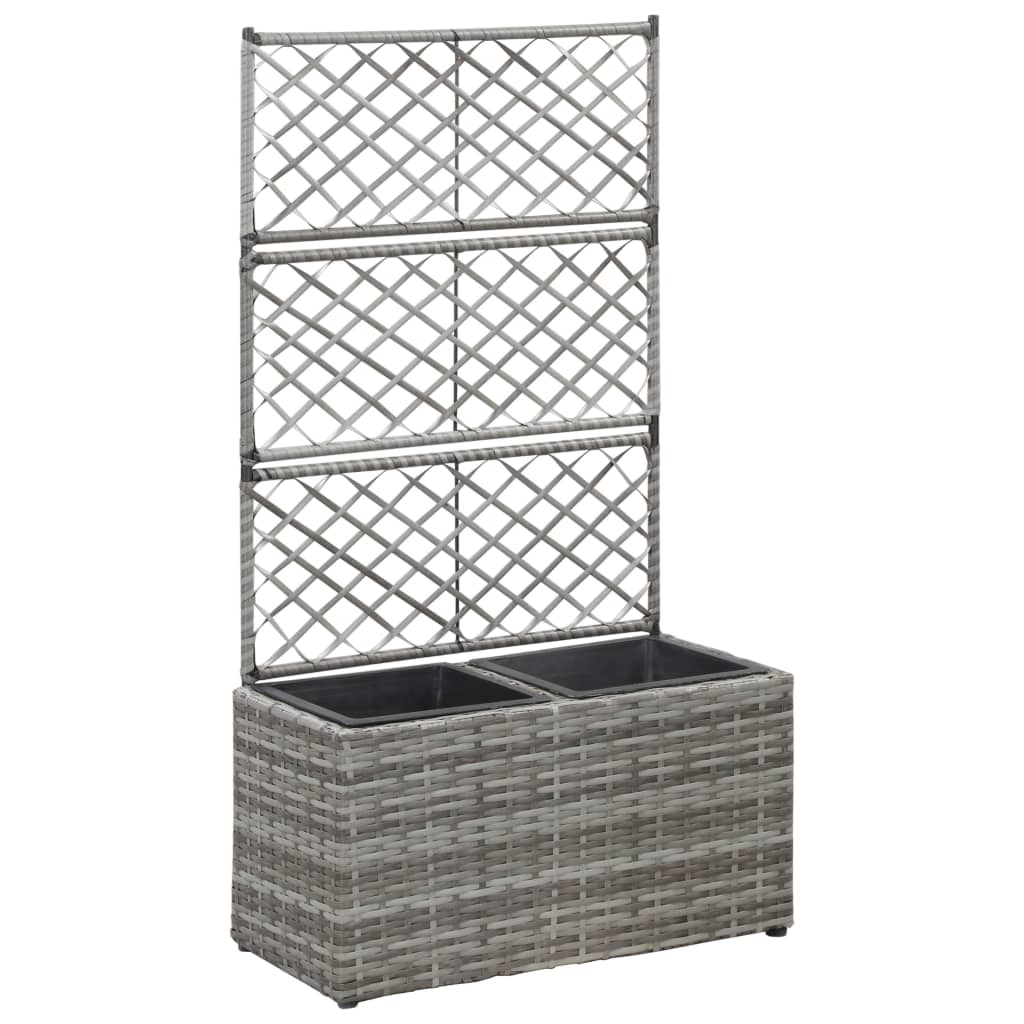 Sadilica s rešetkom i 2 posude 58x30x107 cm od poliratana siva