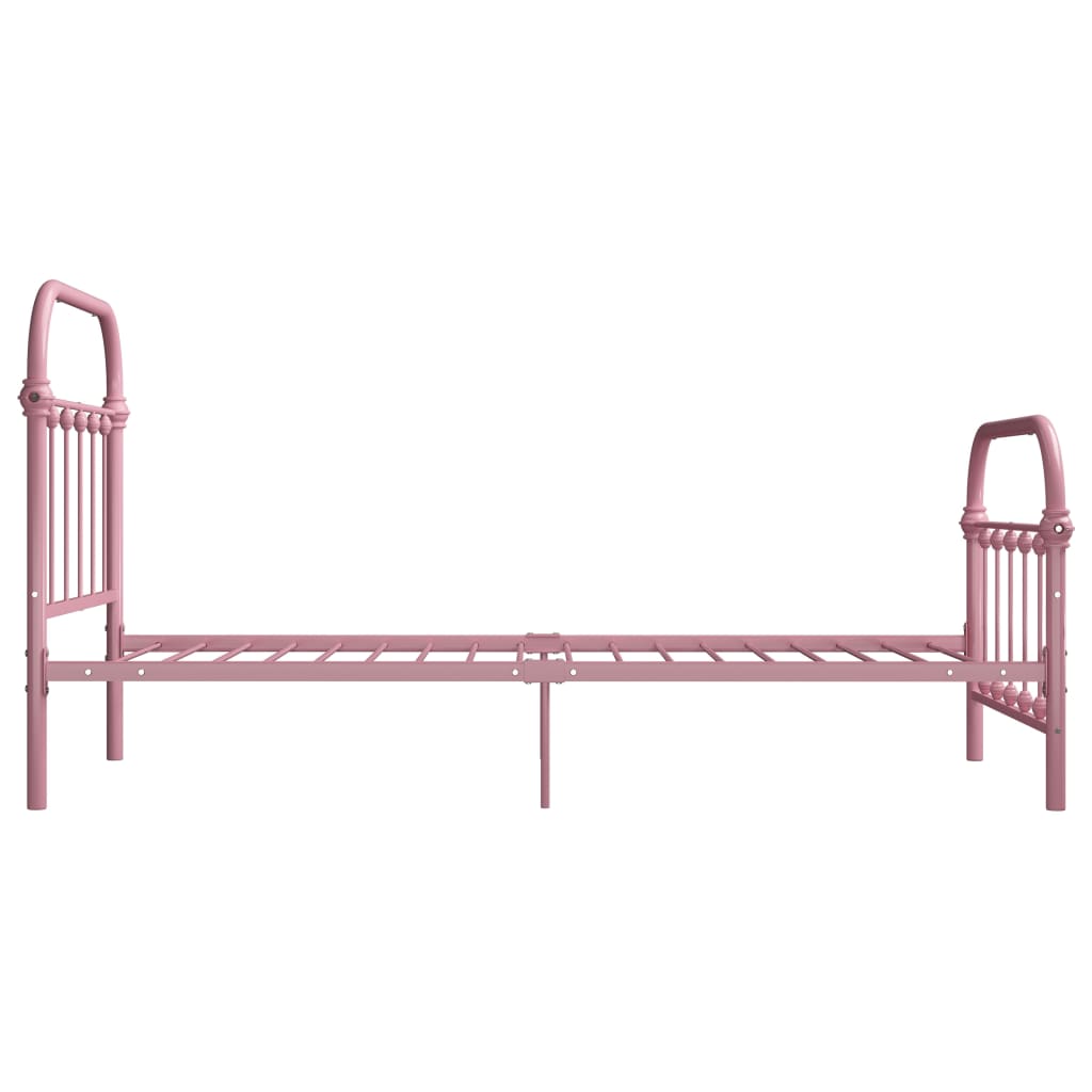Okvir za krevet ružičasti metalni 100 x 200 cm