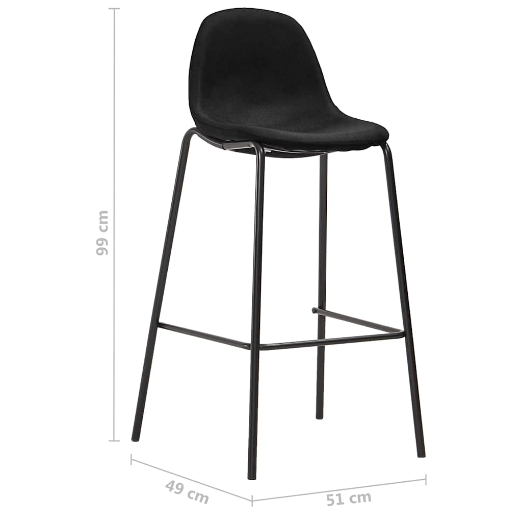 3-dijelni barski set od tkanine crni