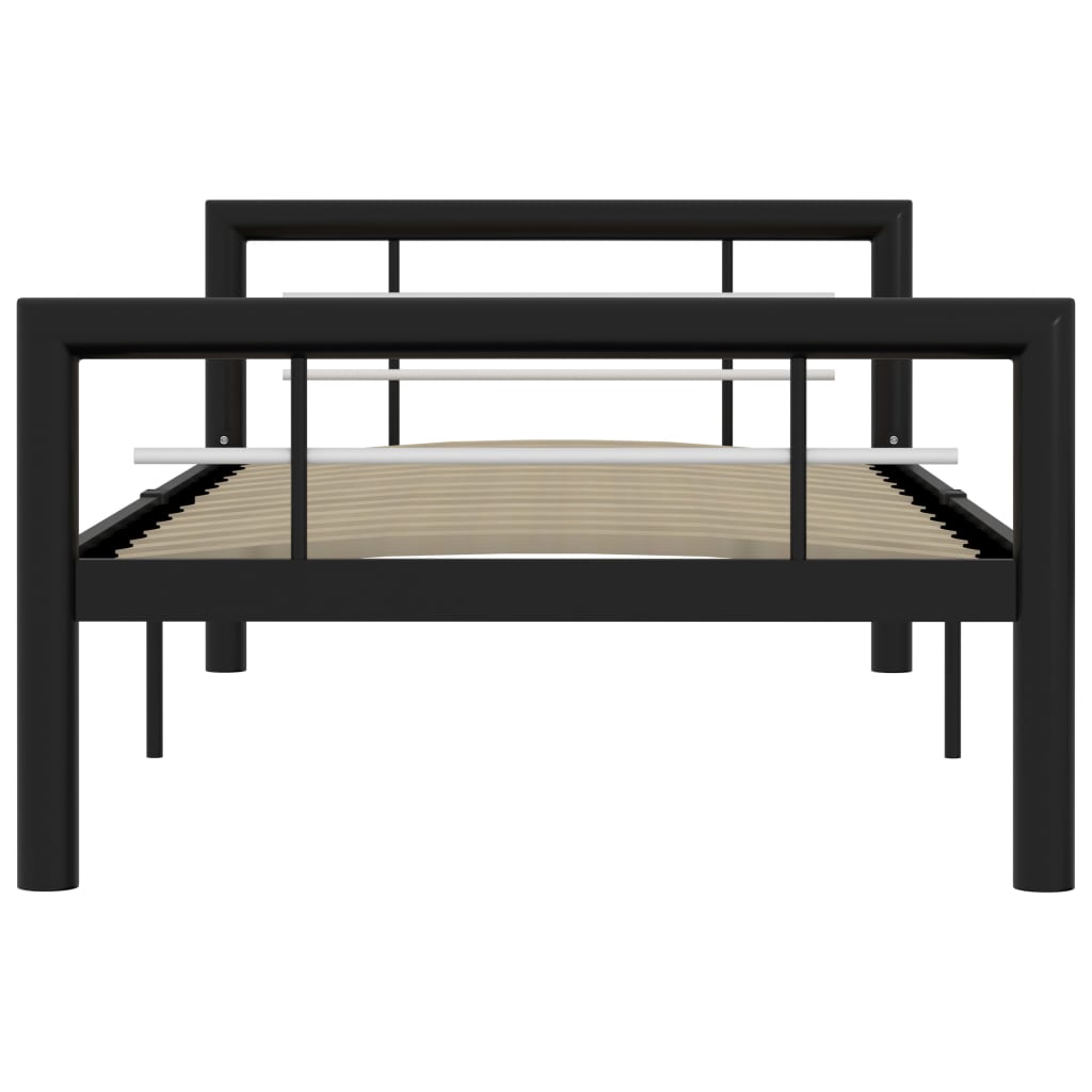 Okvir za krevet crno-bijeli metalni 100 x 200 cm