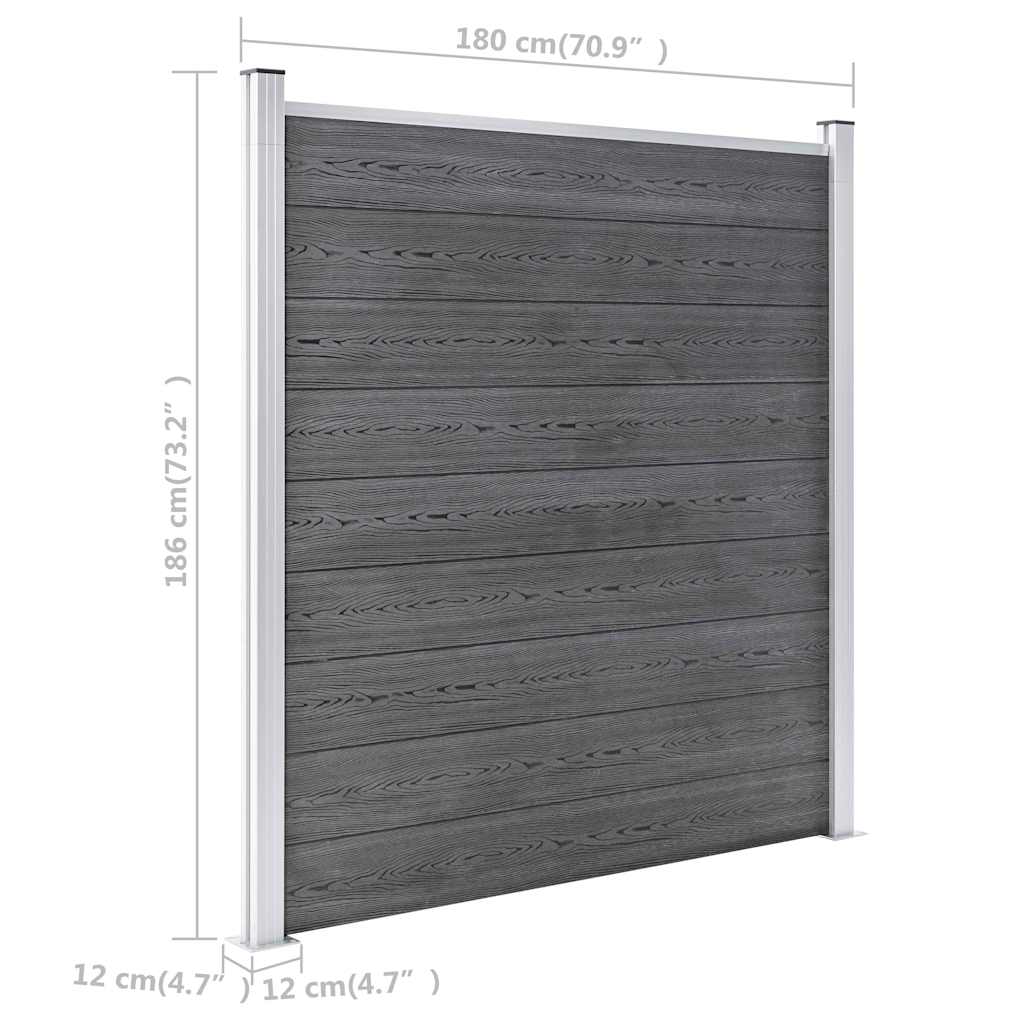 Vrtna ograda WPC 1564 x 186 cm siva