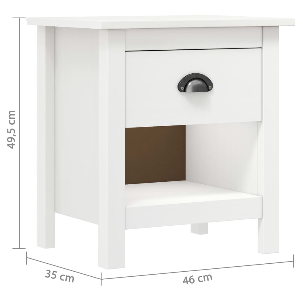 Noćni ormarići Hill 2 kom 46 x 35 x 49,5 cm od masivne borovine