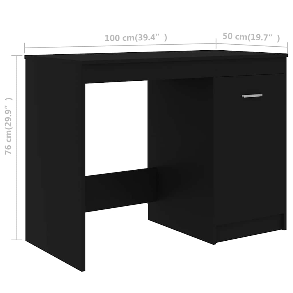 Radni stol crni 100 x 50 x 76 cm od konstruiranog drva