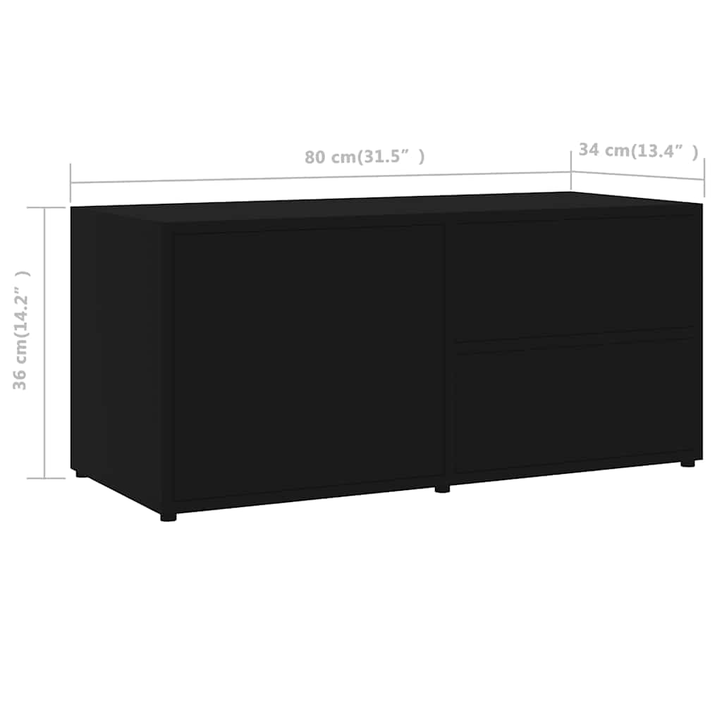 TV ormarić crni 80 x 34 x 36 cm od iverice