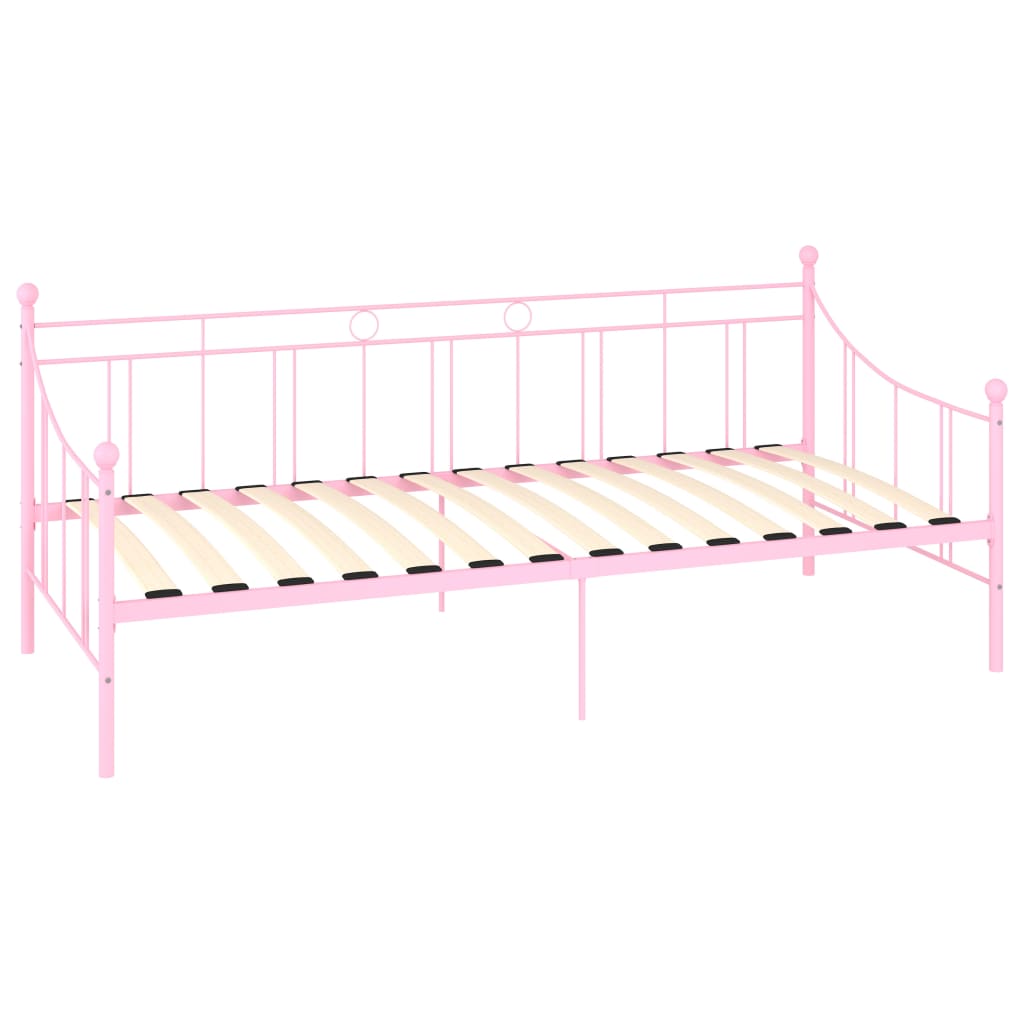 Okvir za dnevni ležaj ružičasti metalni 90 x 200 cm