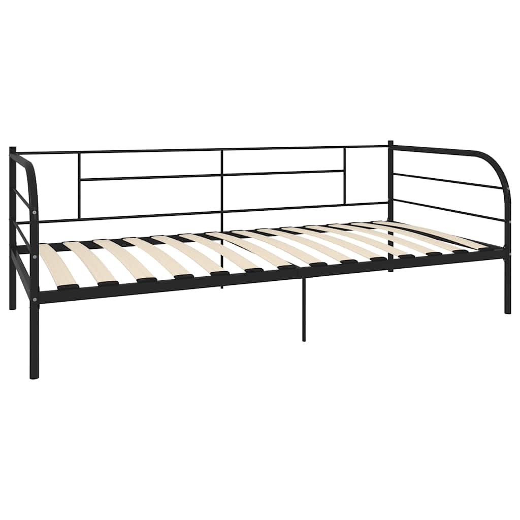 Okvir za dnevni ležaj crni metalni 90 x 200 cm Crna