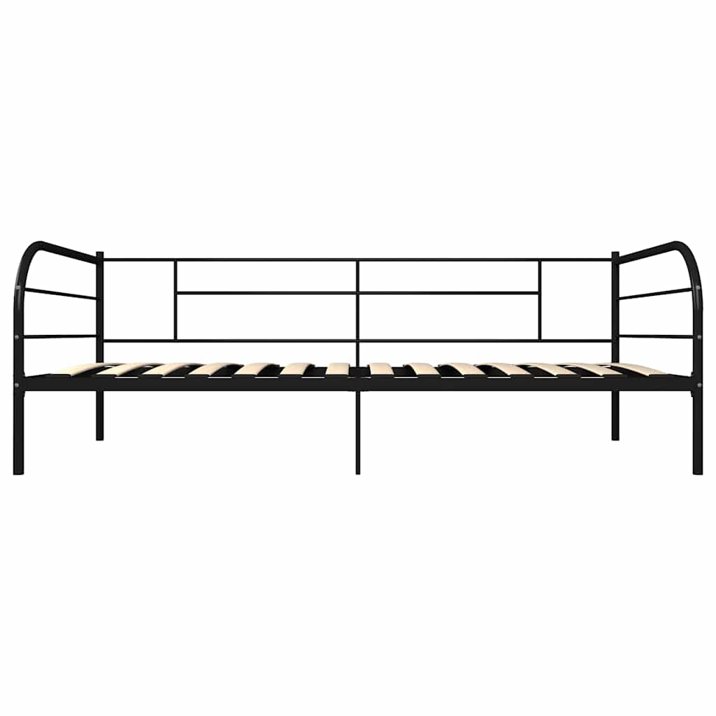 Okvir za dnevni ležaj crni metalni 90 x 200 cm Crna