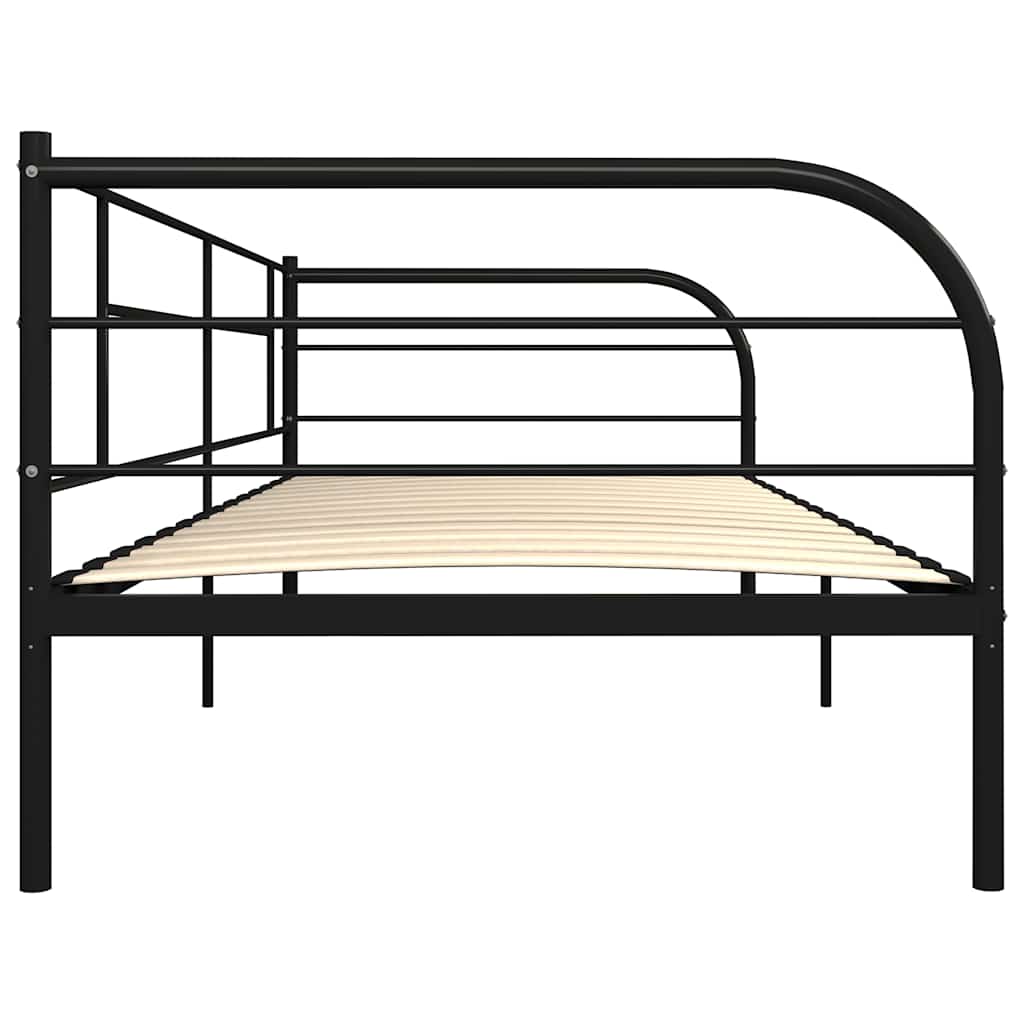 Okvir za dnevni ležaj crni metalni 90 x 200 cm Crna