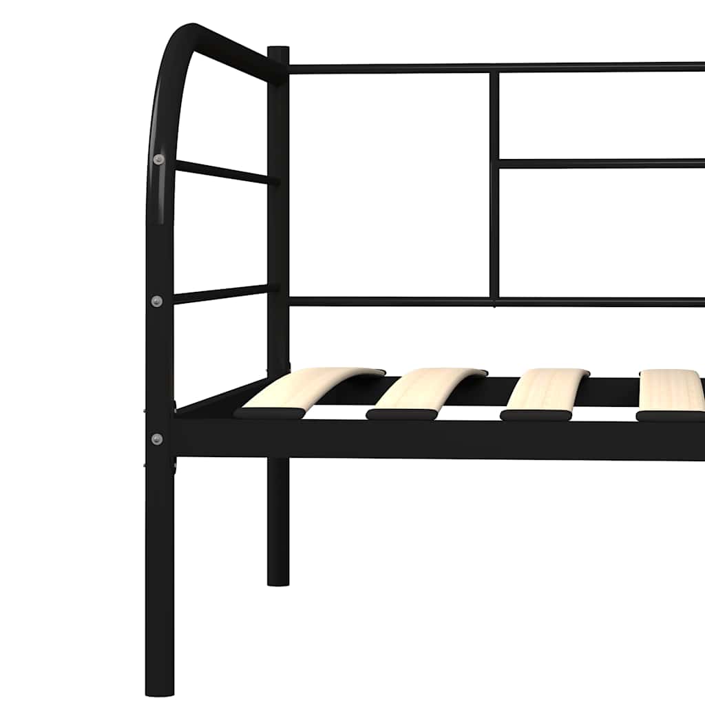Okvir za dnevni ležaj crni metalni 90 x 200 cm Crna