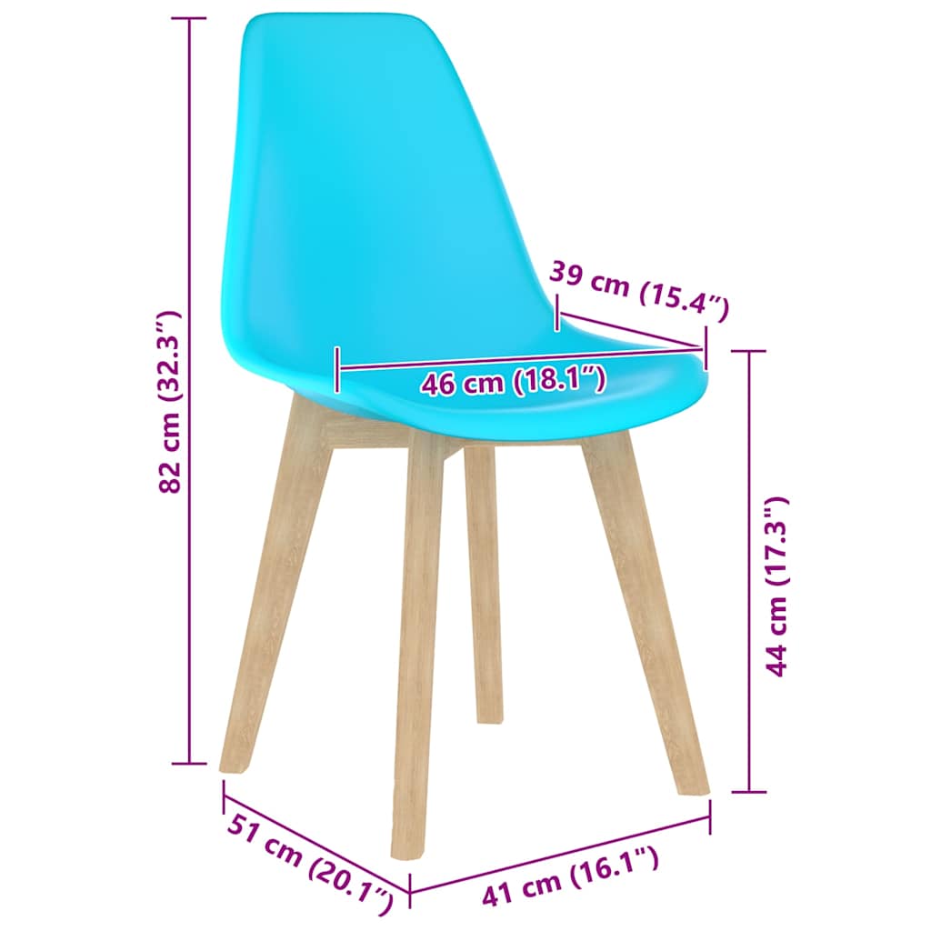 Blagovaonske stolice od plastike 6 kom plave