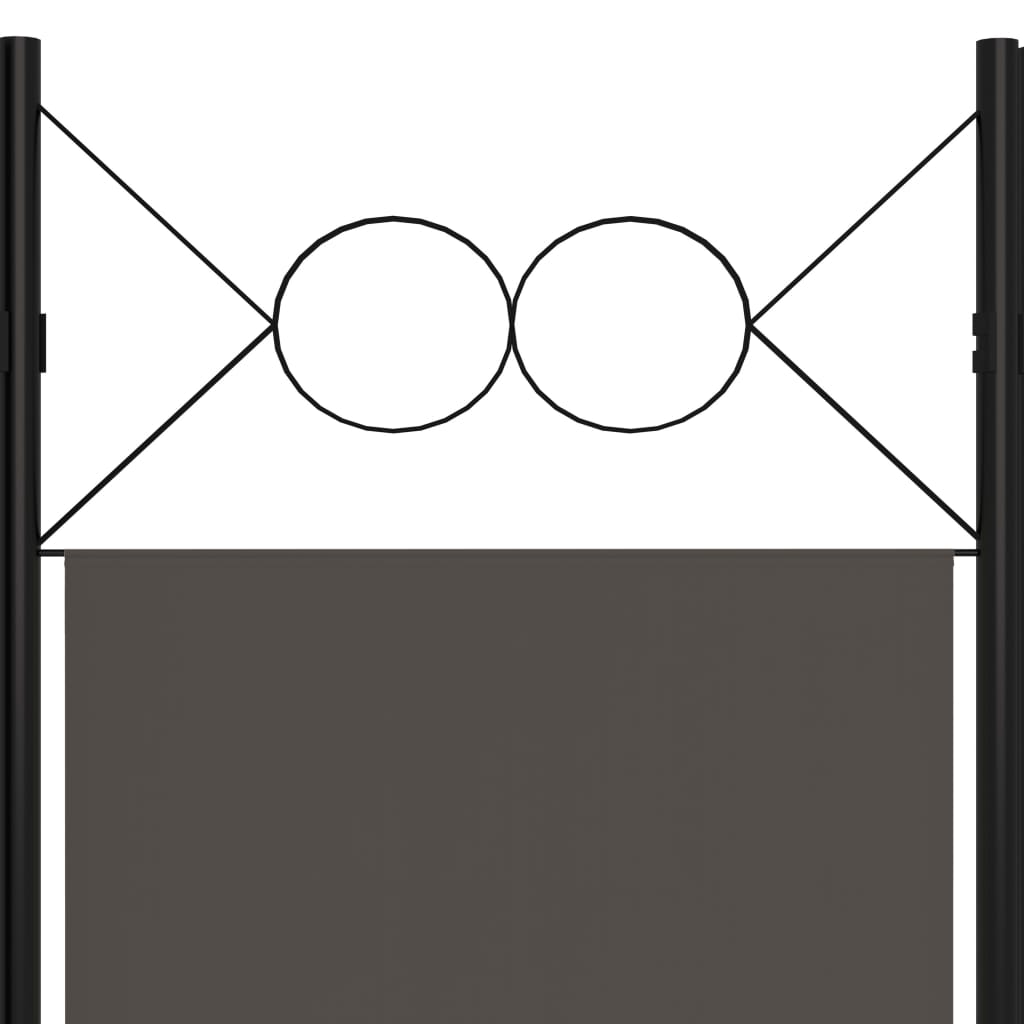 Sobna pregrada s 5 panela antracit 200 x 180 cm