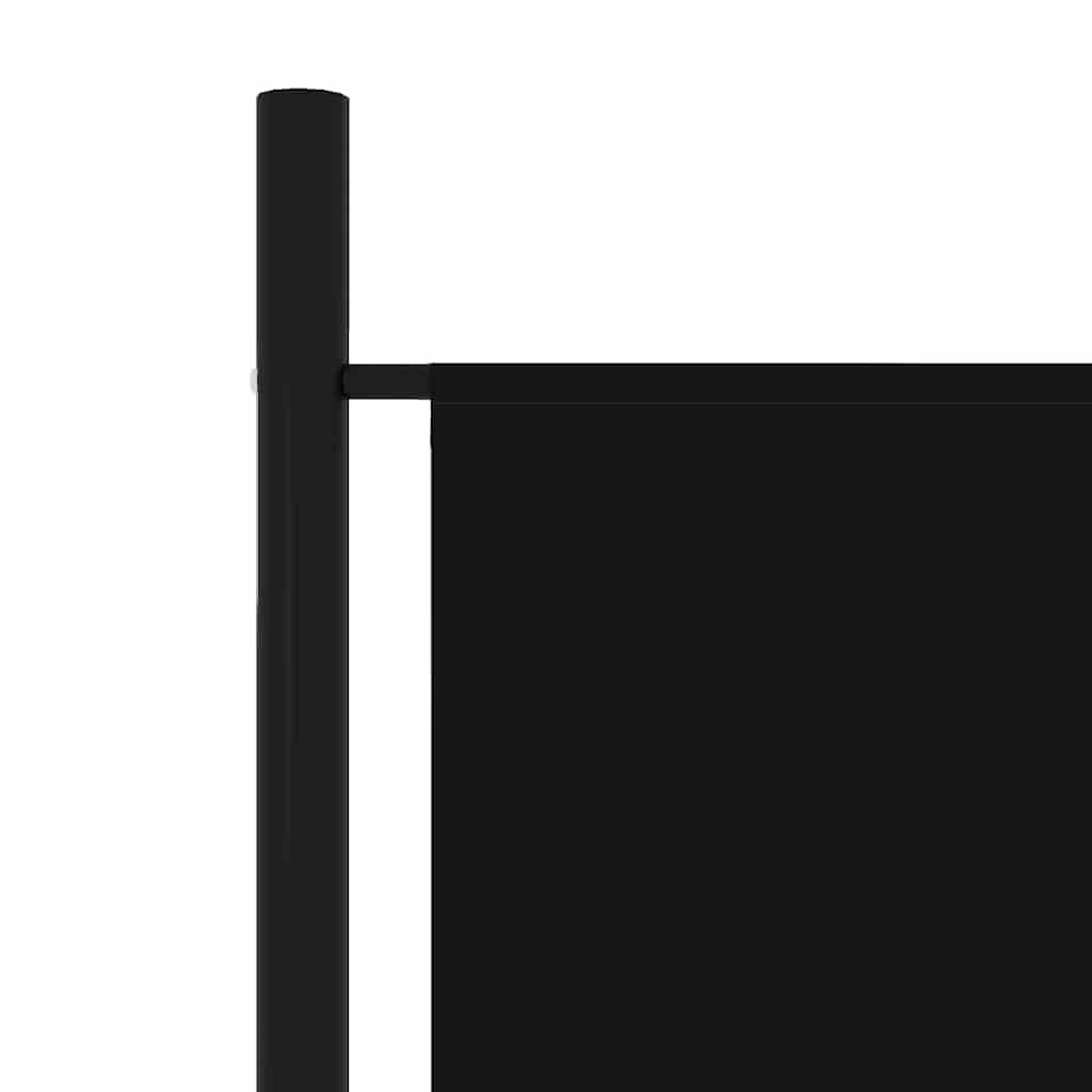 Sobna pregrada s 4 panela crna 200 x 180 cm