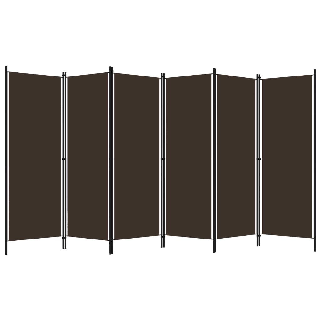 Sobna pregrada sa 6 panela smeđa 300 x 180 cm