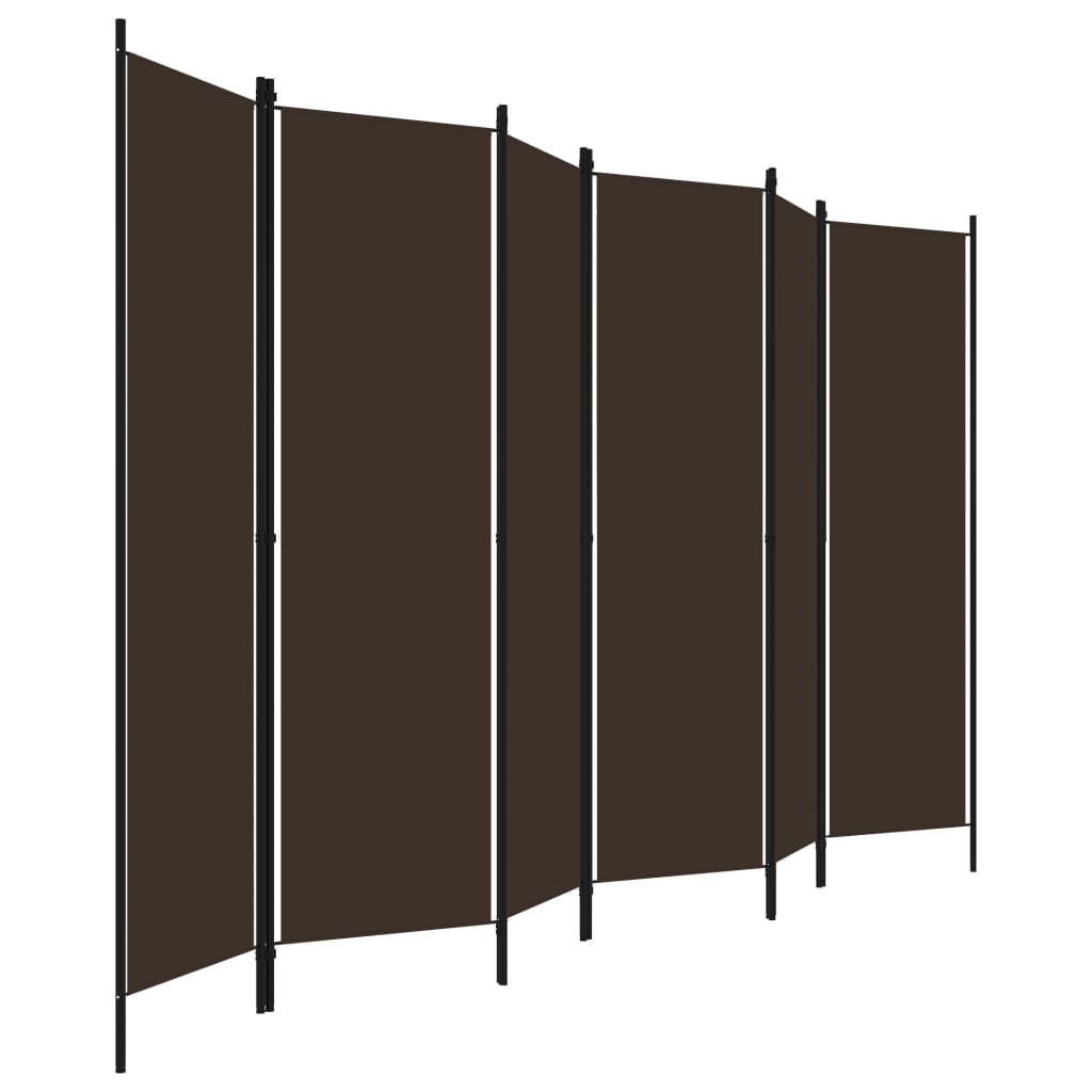 Sobna pregrada sa 6 panela smeđa 300 x 180 cm
