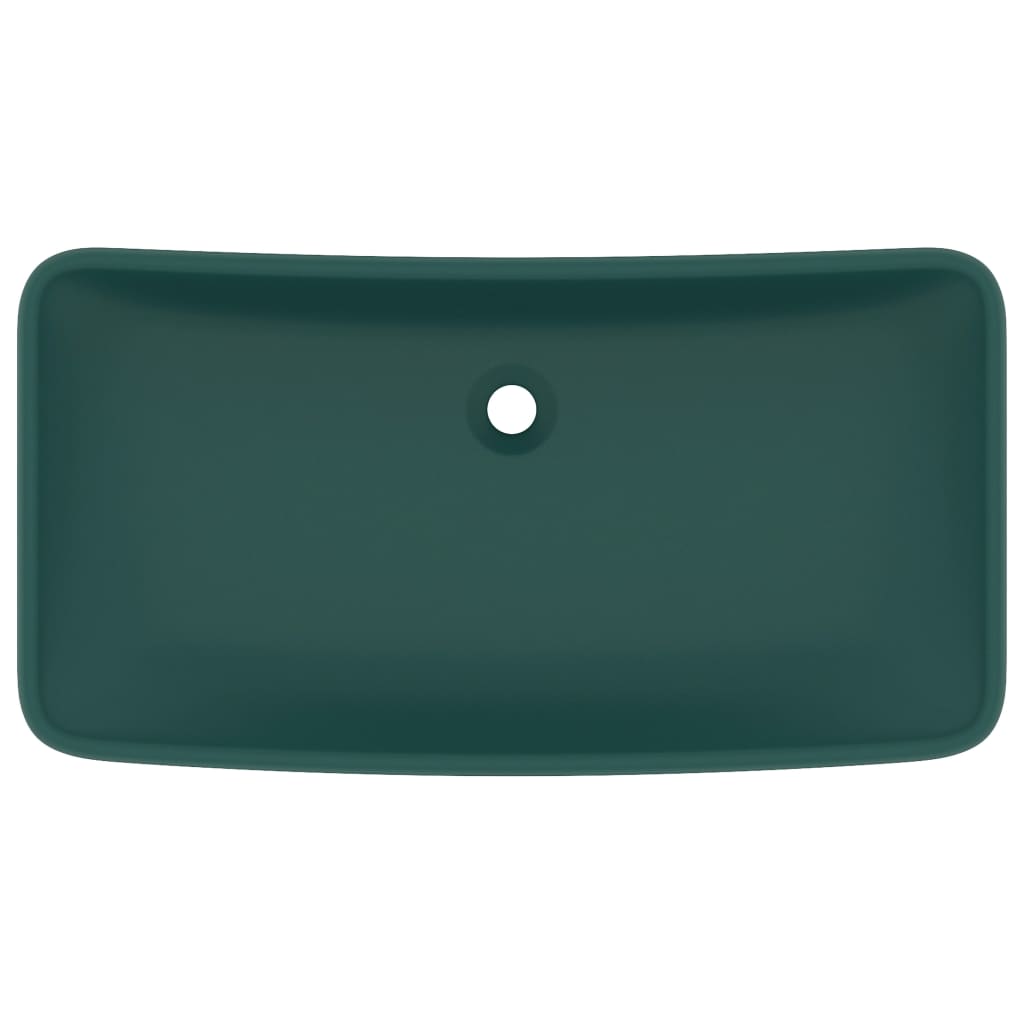 Luksuzni pravokutni umivaonik mat zeleni 71 x 38 cm keramički