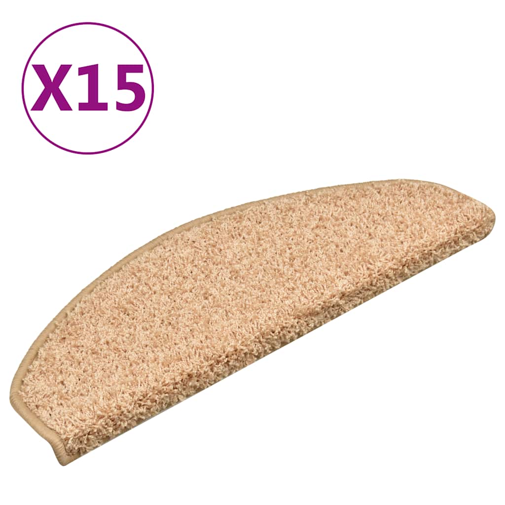 Prostirke za stepenice 15 kom 65x21x4 cm zlatne poluokrugle velike