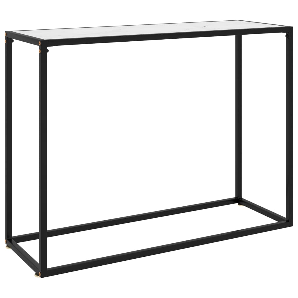 Konzolni stol bijeli 100 x 35 x 75 cm od kaljenog stakla