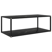 Stolić za kavu crni 100 x 50 x 35 cm od kaljenog stakla