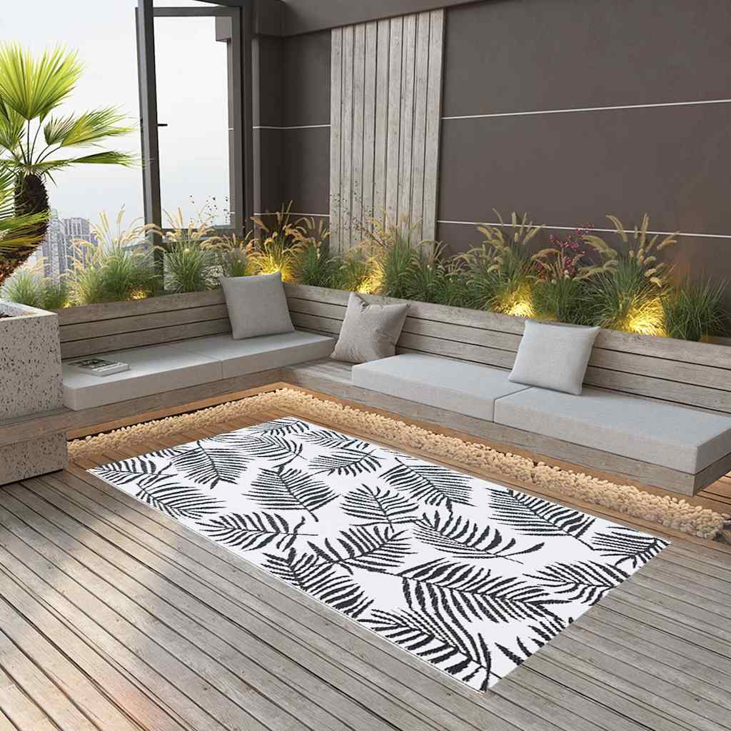 Vanjski tepih ARAKIL bijelo-crni 190 x 290 cm PP Bijela